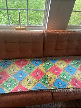Vintage set of 2  Peanuts Multicolor  Pillow cases Characters no stains or holes